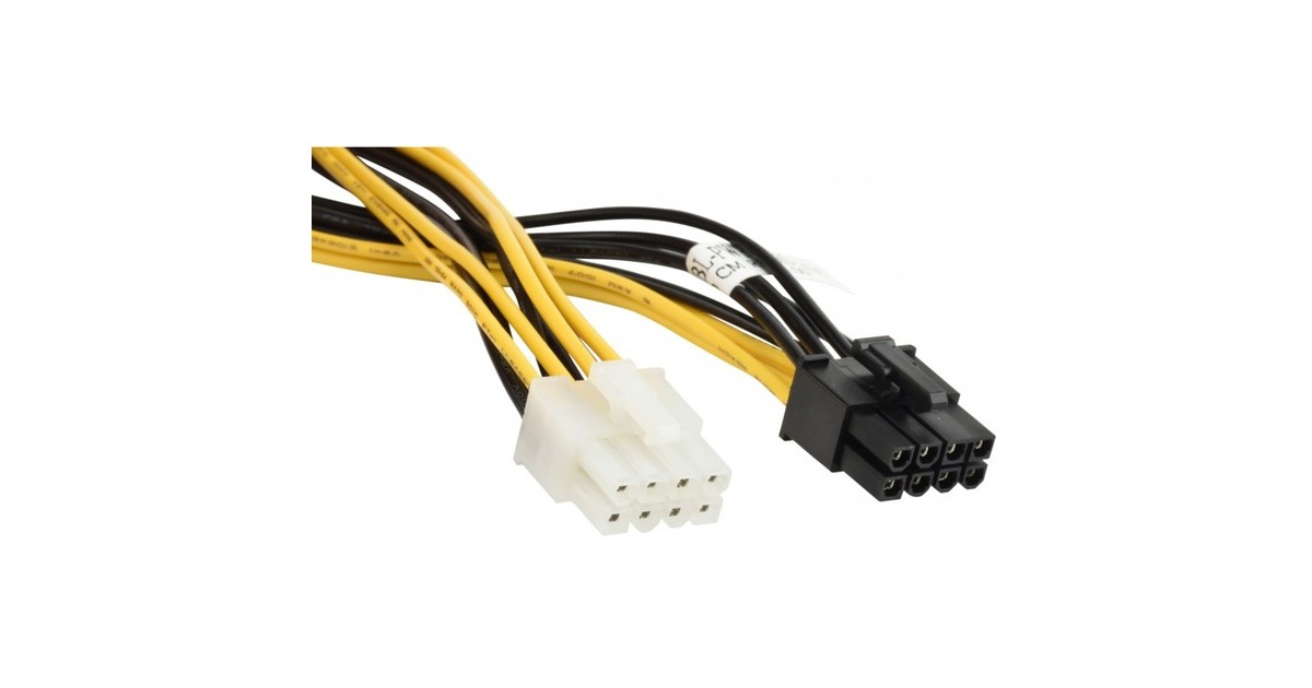 8-Pin PCIe CBL-PWEX-0665(schwarz/gelb, 30cm)