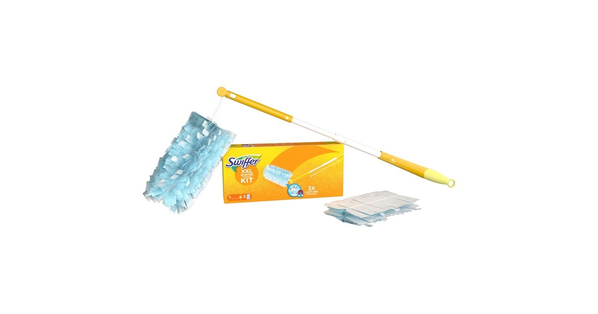 Swiffer Staubmagnet XXL Starterset (Teleskop-Griff + 2 Tücher), Staubwischer(gelb)