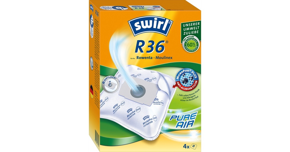 Swirl Staubsaugerbeutel R36 EcoPor(4 Stück)