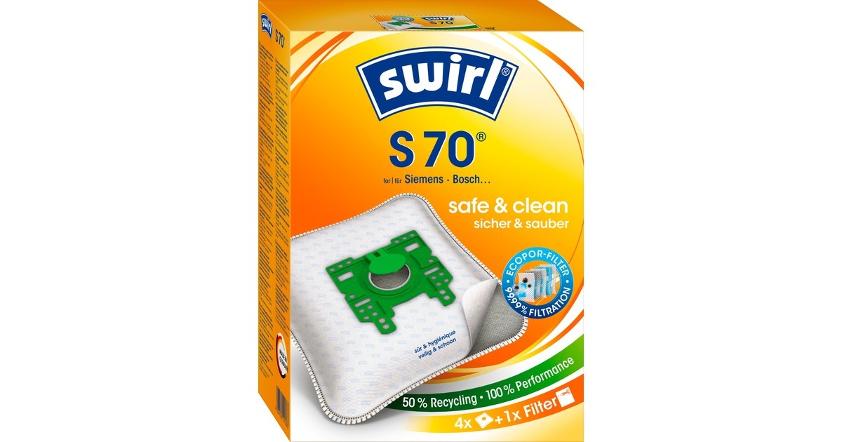 Swirl Staubsaugerbeutel S70 EcoPor(4 Stück)
