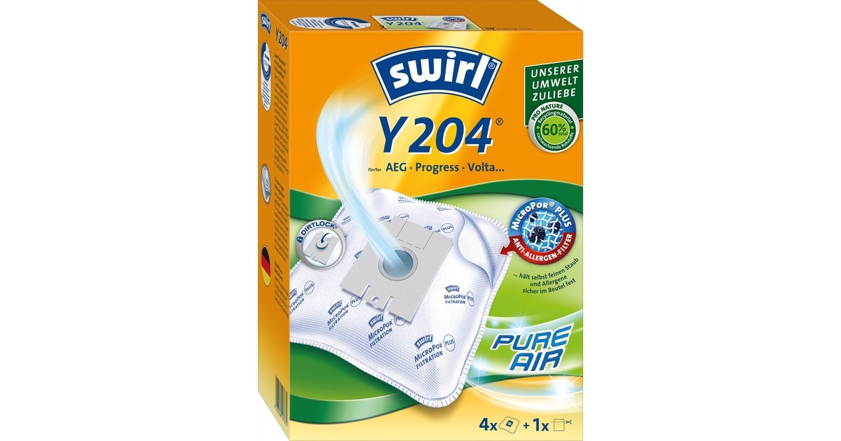 Swirl Staubsaugerbeutel Y204 MicroPor Plus(4 Stück)