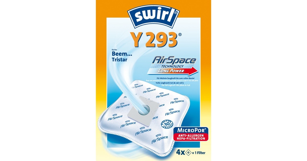 Swirl Staubsaugerbeutel Y293 EcoPor(4 Stück)