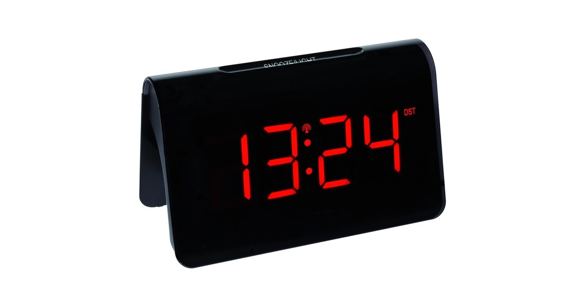 TFA Digitaler Funk-Wecker ICON mit roter LED(schwarz)