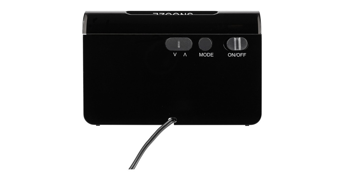 TFA Digitaler Funk-Wecker ICON mit roter LED(schwarz)