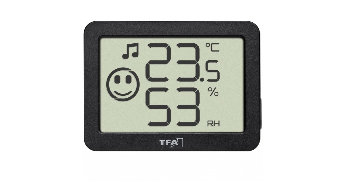 TFA Digitales Thermo-Hygrometer 30.5055, Thermometer(schwarz, 4 Einsatzgebiete: Raumklima, Musikinstrumente, Terrarium, Humidor)