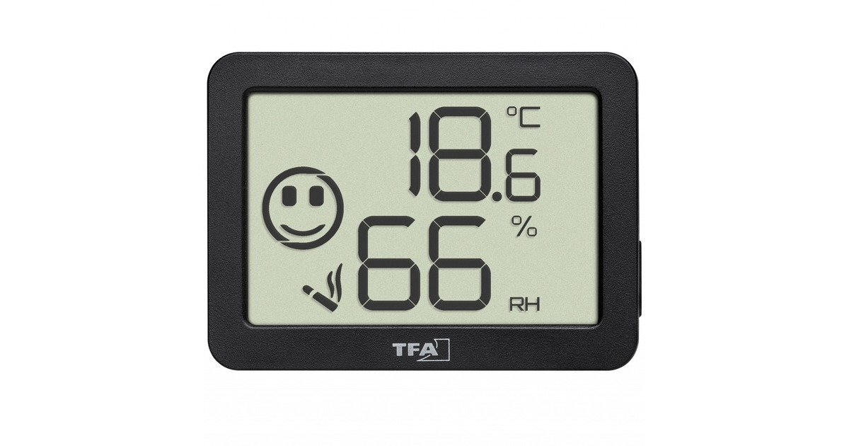 TFA Digitales Thermo-Hygrometer 30.5055, Thermometer(schwarz, 4 Einsatzgebiete: Raumklima, Musikinstrumente, Terrarium, Humidor)