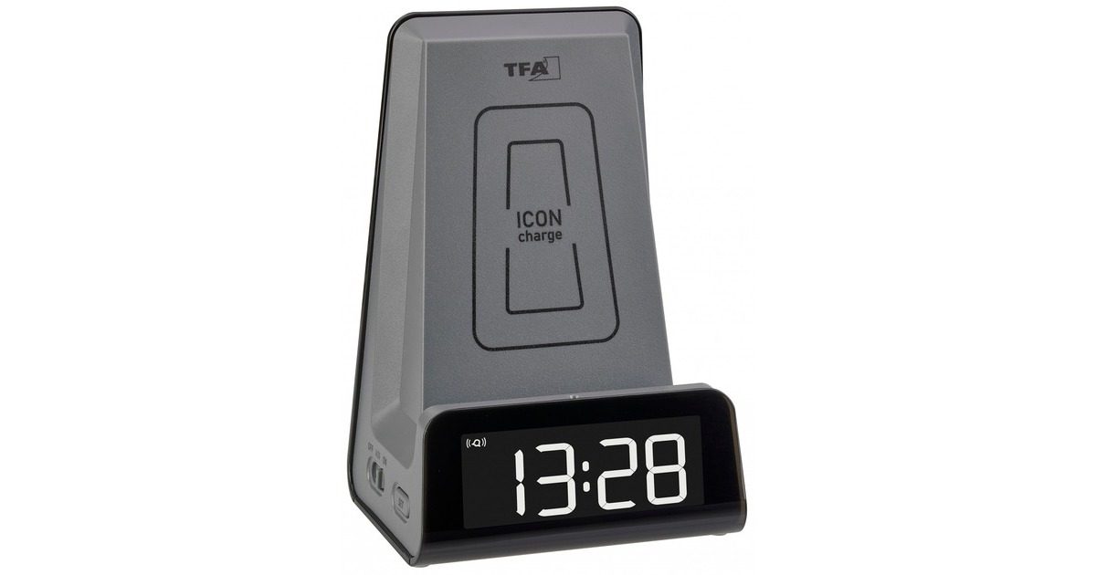 TFA Digitalwecker mit Induktions-Ladestation ICONcharge