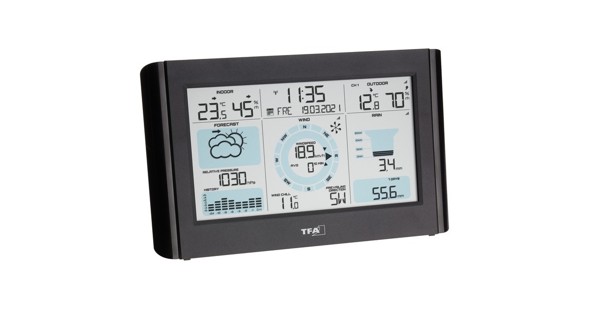 TFA Funk-Wetterstation mit Wind- und Regenmesser WEATHER PRO(schwarz) TFA Funk-Wetterstation mit Wind- und Regenmesser WEATHER PRO(schwarz)