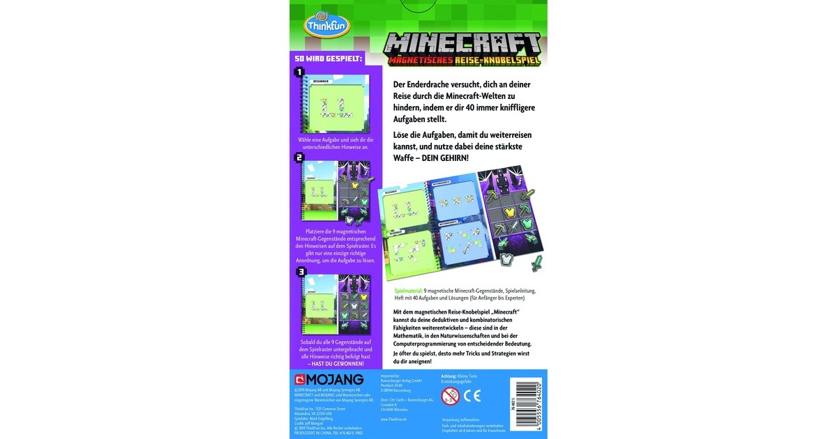 THINK FUN Minecraft - Das magnetische Reisespiel, Geschicklichkeitsspiel
