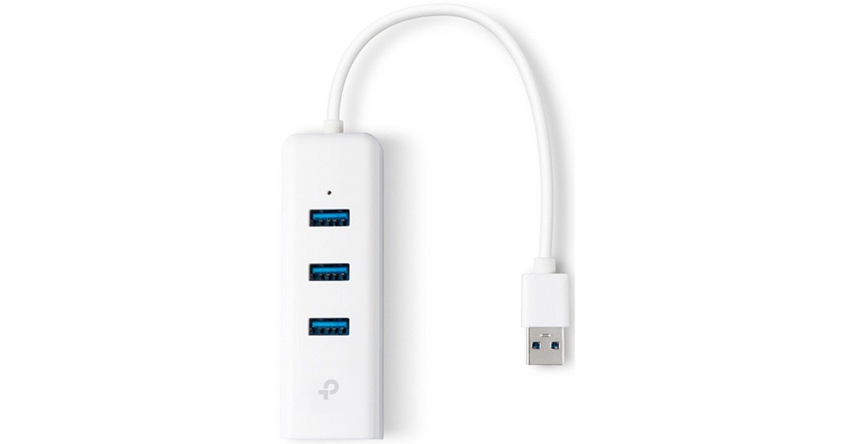 TP-Link 3-Port-USB3.0-Hub & Gigabit-Ethernet-Adapter, USB-Hub(weiß)