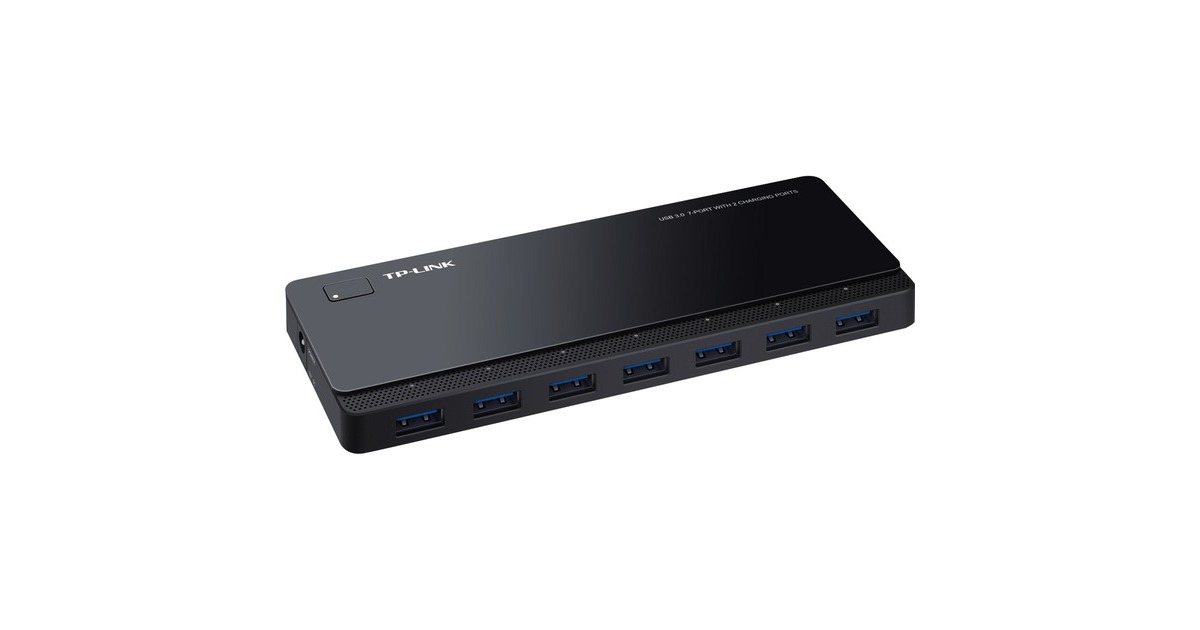 TP-Link 7-Port-USB-3.0-Hub mit 2 Ladeports (UH720), USB-Hub(schwarz, inkl. Netzadapter)
