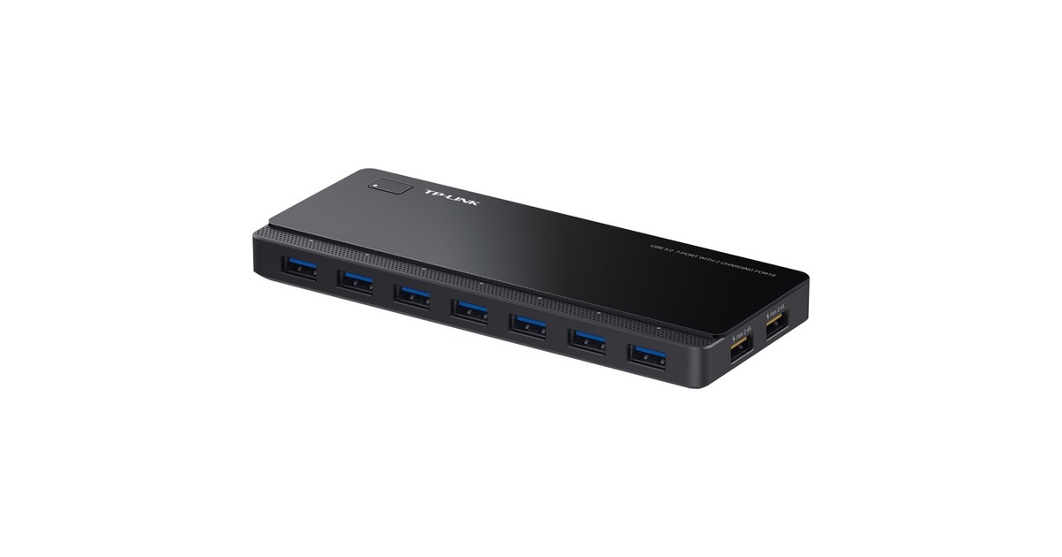 TP-Link 7-Port-USB-3.0-Hub mit 2 Ladeports (UH720), USB-Hub(schwarz, inkl. Netzadapter)