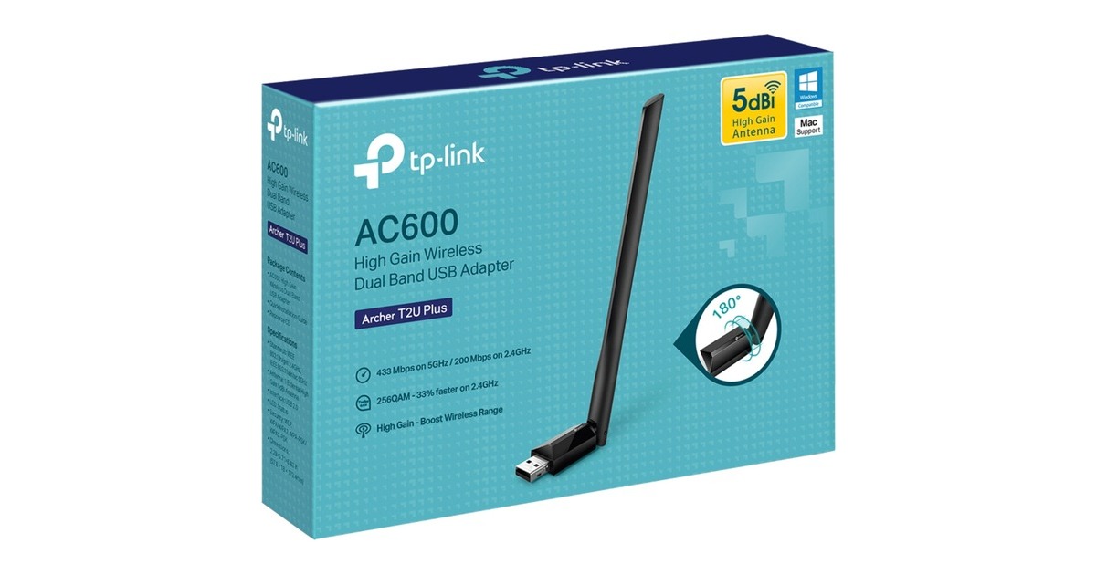 TP-Link Archer T2U Plus, WLAN-Adapter(schwarz)