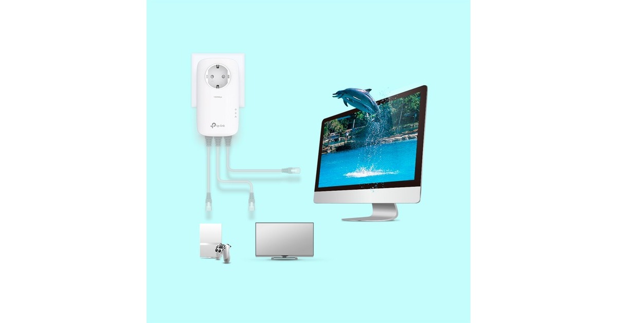 TP-Link TL-PA8033P KIT AV1300 Gigabit Passthrough Powerline Starter Kit
