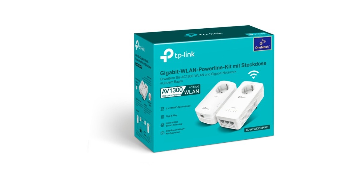 TP-Link TL-WPA1300P AV1300 Gigabit Passthrough Powerline ac Wi-Fi Kit