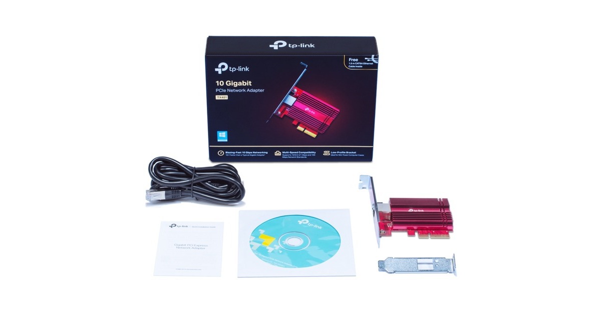 TP-Link TX401 10 Gigabit PCI Express, LAN-Adapter(rot)