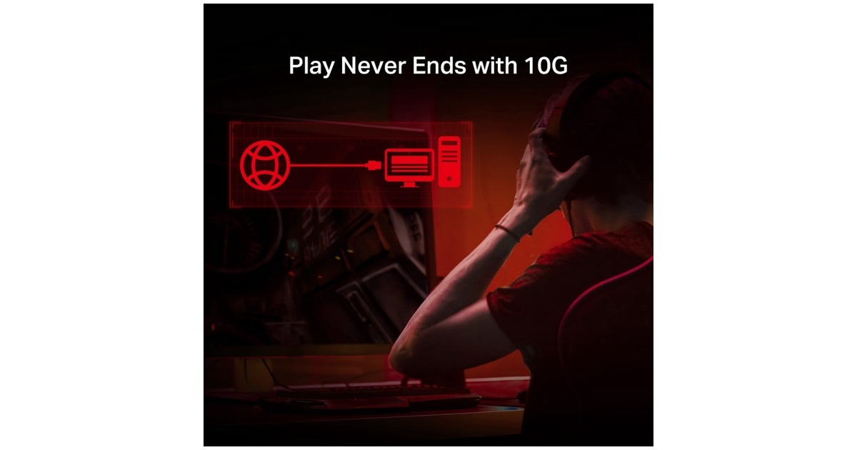 TP-Link TX401 10 Gigabit PCI Express, LAN-Adapter(rot)