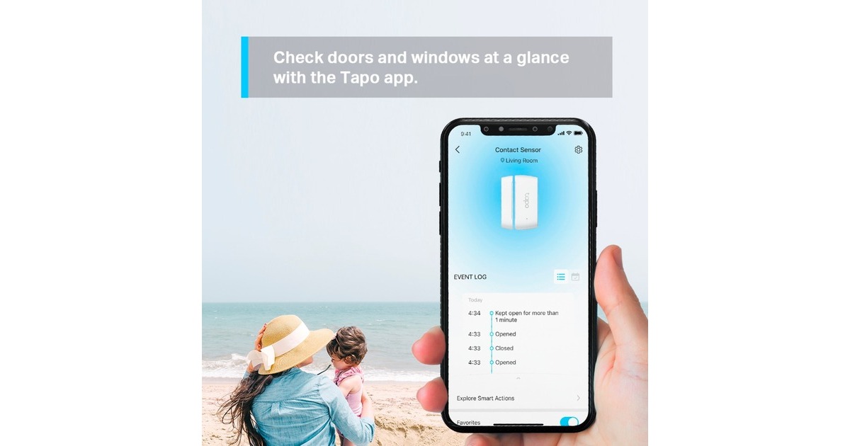 TP-Link Tapo T110 Smart Tür/Fenster Sensor, Öffnungsmelder(weiß)