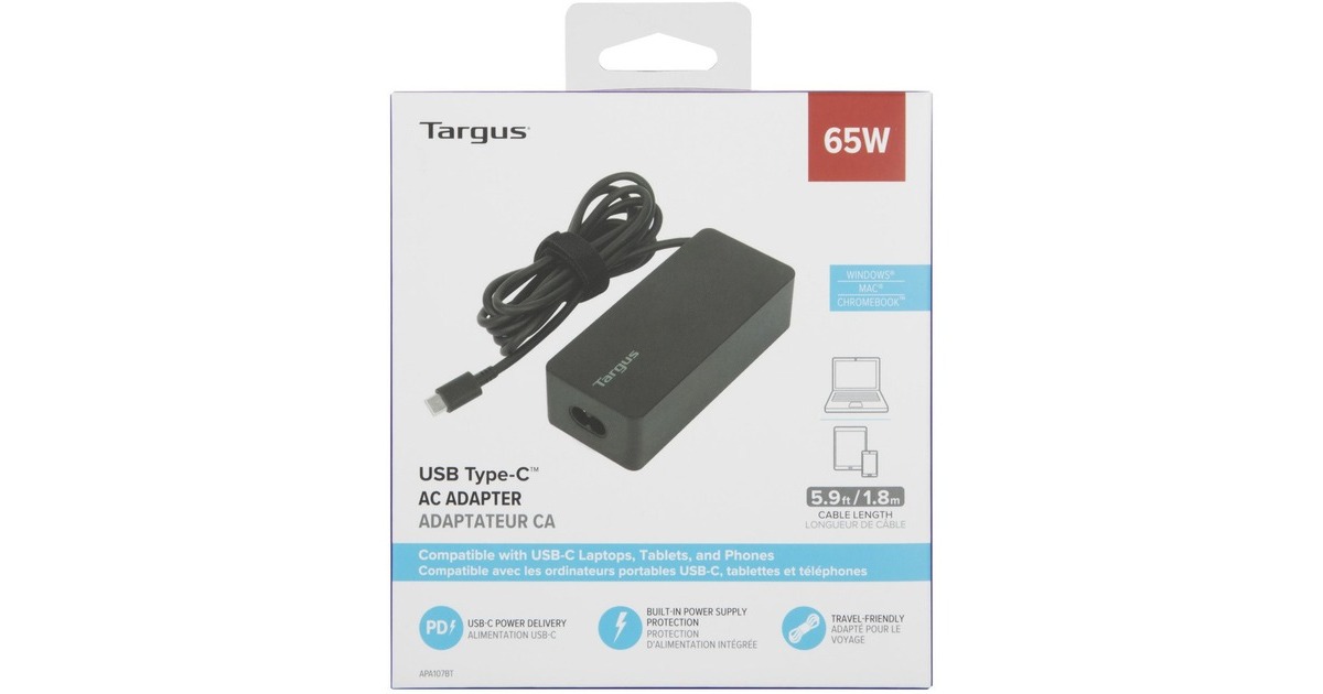 Targus 65W USB Typ-C Ladegerät, Netzteil(schwarz)