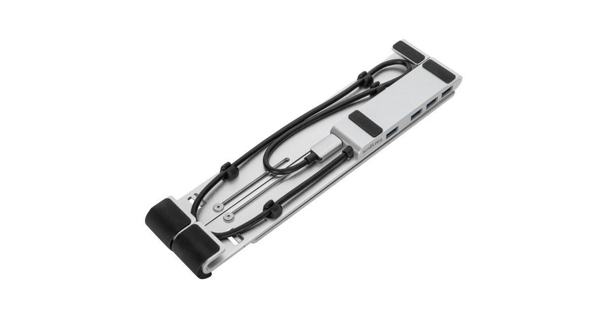 Targus Tragbarer Ständer mit integriertem USB-A-Hub(silber)