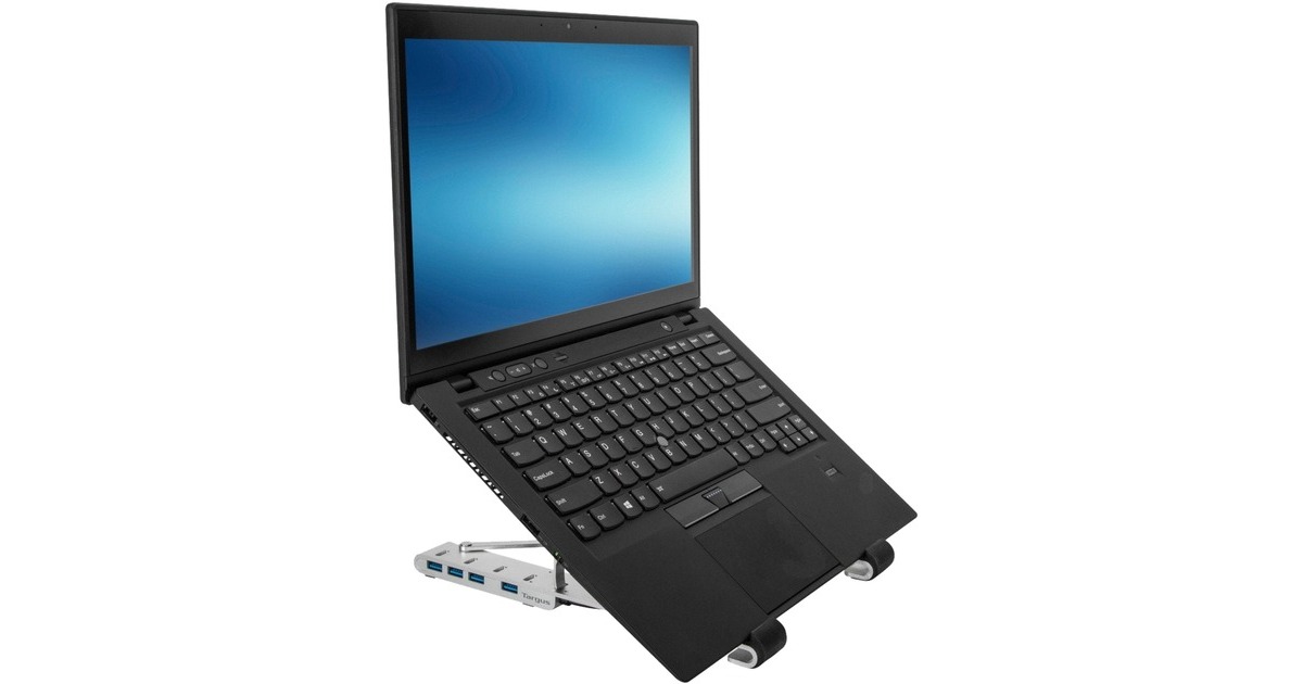 Targus Tragbarer Ständer mit integriertem USB-A-Hub(silber)