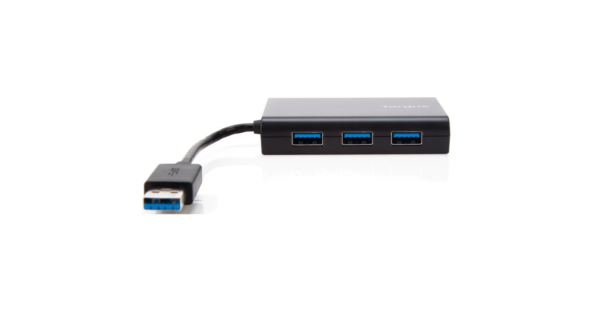 Targus USB 3.0 Hub mit Gigabit Ethernet, USB-Hub(schwarz)