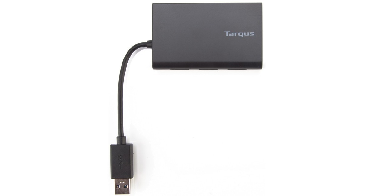 Targus USB 3.0 Hub mit Gigabit Ethernet, USB-Hub(schwarz)