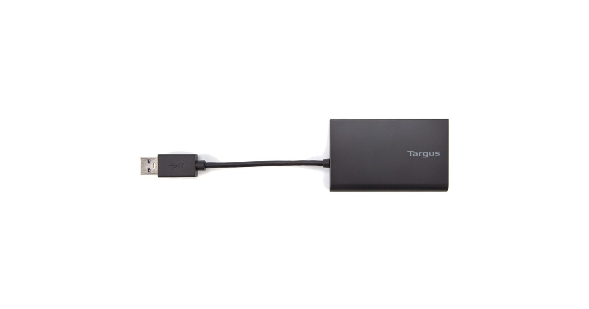 Targus USB 3.0 Hub mit Gigabit Ethernet, USB-Hub(schwarz)