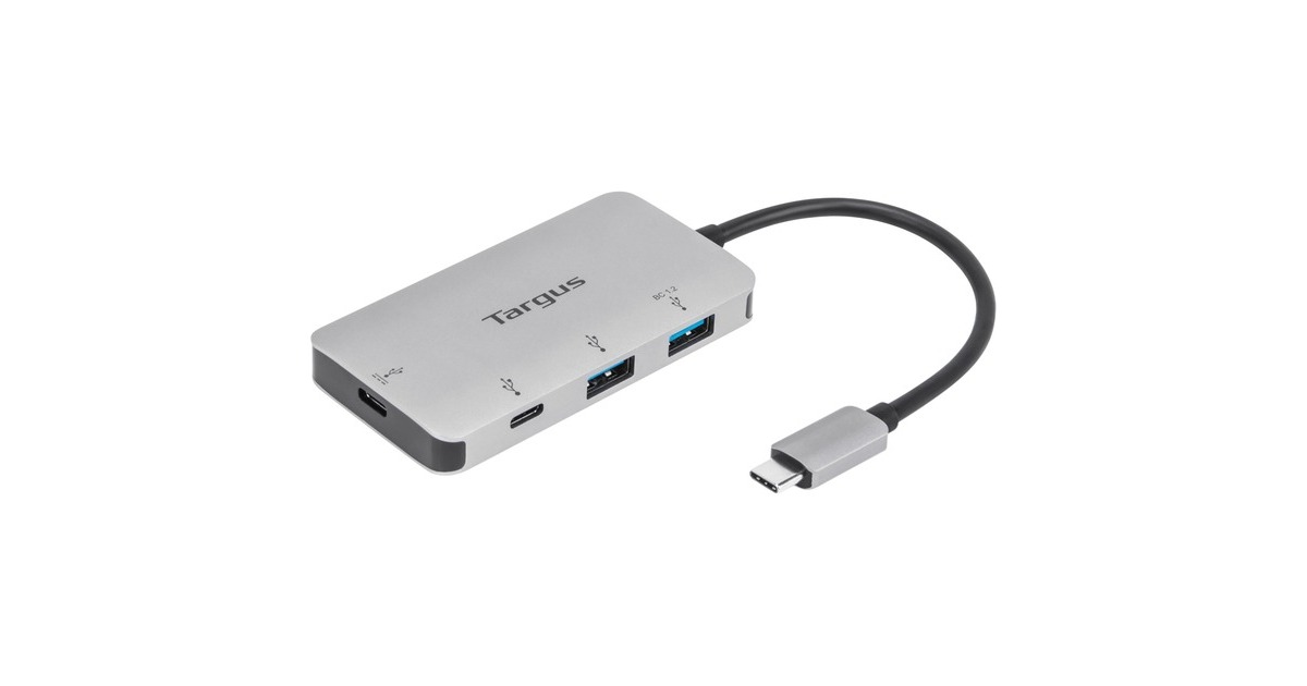 Targus USB-C Mult-Hub 2xUSB/-A und -C, USB-Hub(silber)