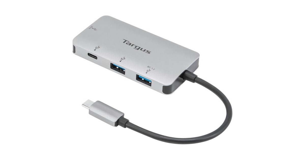Targus USB-C Mult-Hub 2xUSB/-A und -C, USB-Hub(silber)
