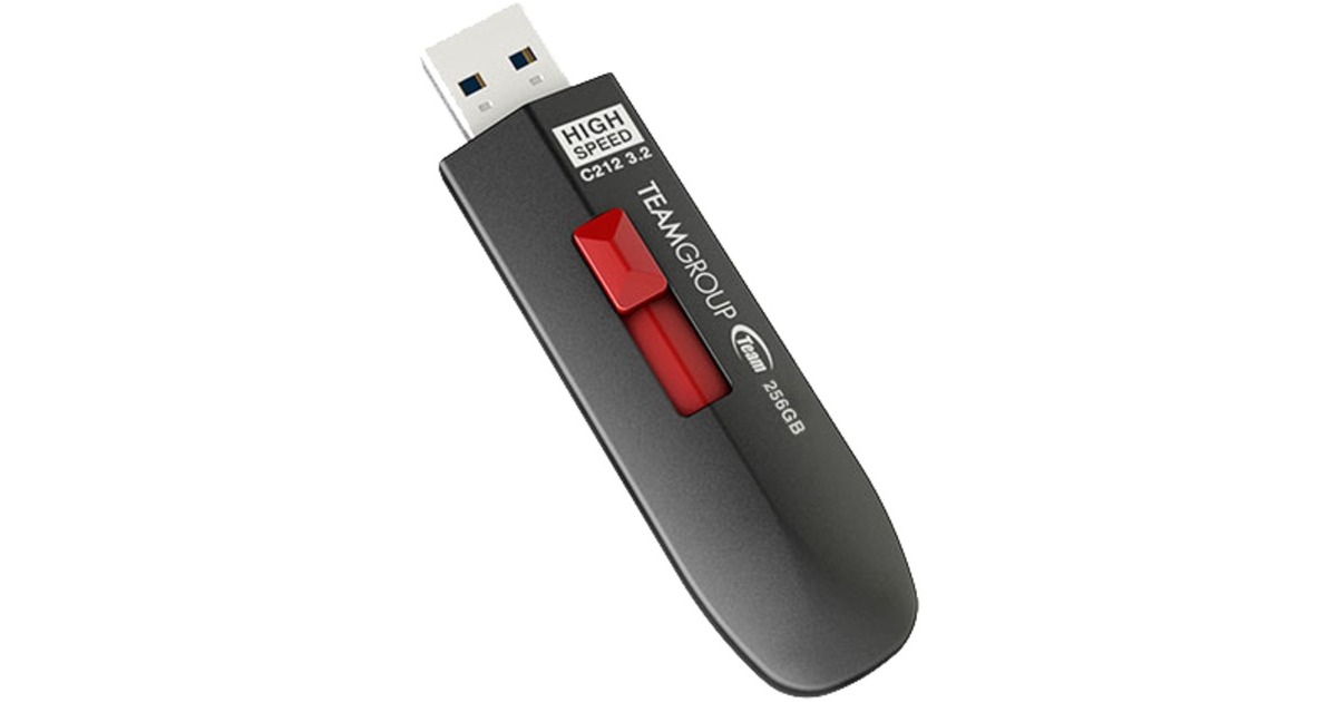 Team Group C212 1 TB, USB-Stick(schwarz/rot, USB-A 3.2 Gen 2)