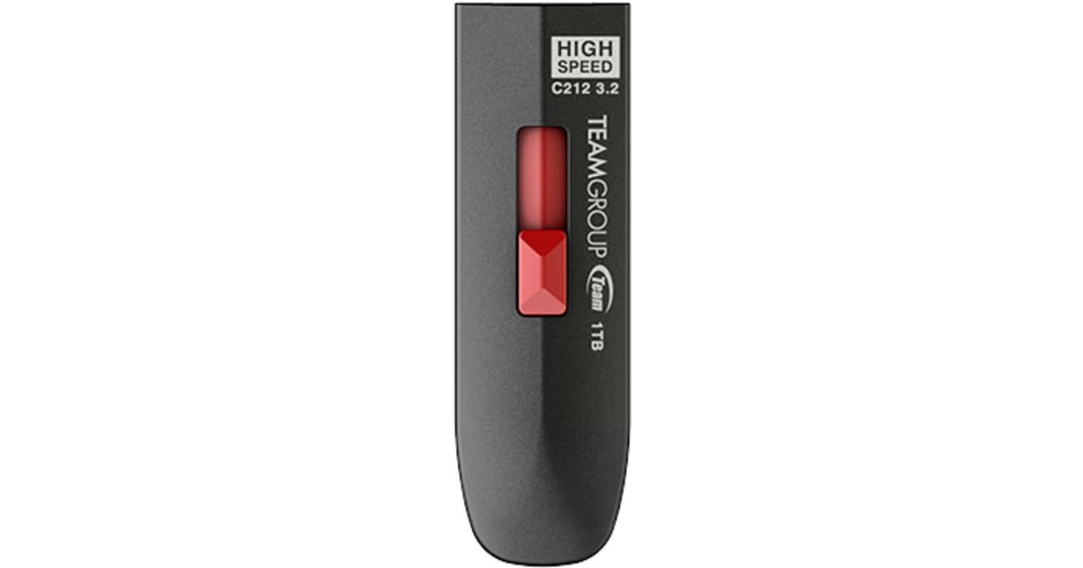 Team Group C212 1 TB, USB-Stick(schwarz/rot, USB-A 3.2 Gen 2)