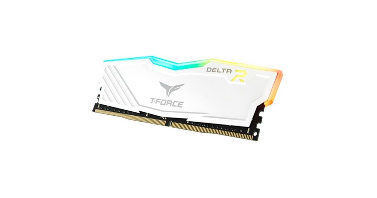 Team Group DIMM 16 GB DDR4-3200 (2x 8 GB) Dual-Kit, Arbeitsspeicher(weiß, TF4D416G3200HC16FDC01, Delta RGB, INTEL XMP)