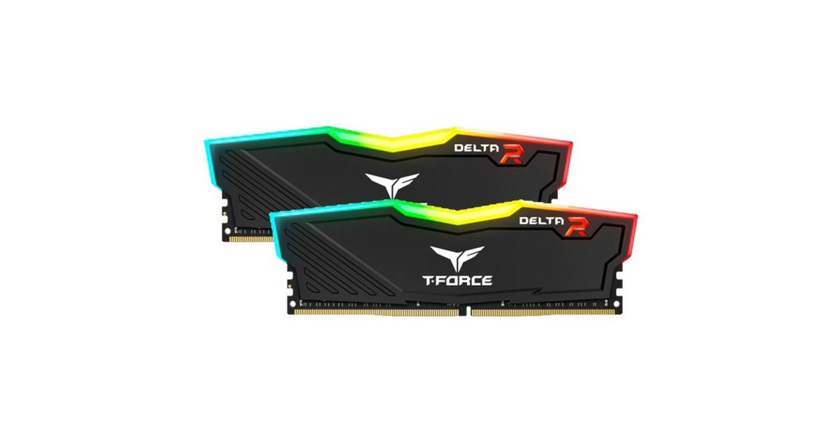Team Group DIMM 16 GB DDR4-3200 (2x 8 GB) Dual-Kit, Arbeitsspeicher(schwarz, TF3D416G3200HC16FDC01, Delta RGB, INTEL XMP)