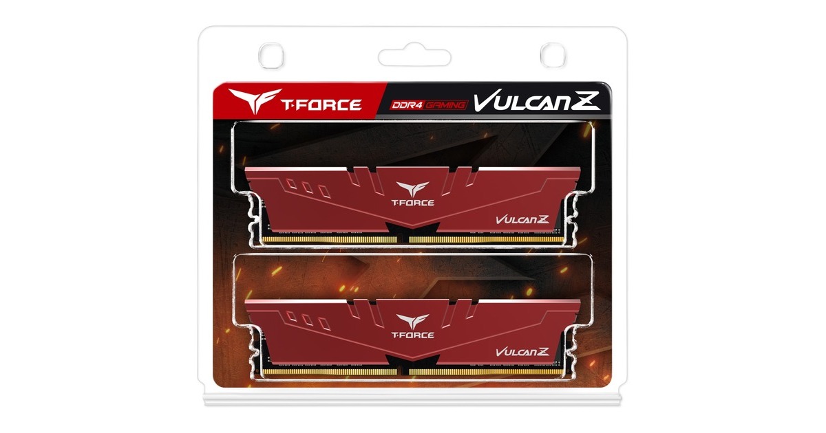 Team Group DIMM 16 GB DDR4-3200 (2x 8 GB) Dual-Kit, Arbeitsspeicher(rot, TLZRD416G3200HC16FDC01, VULCAN Z, INTEL XMP)
