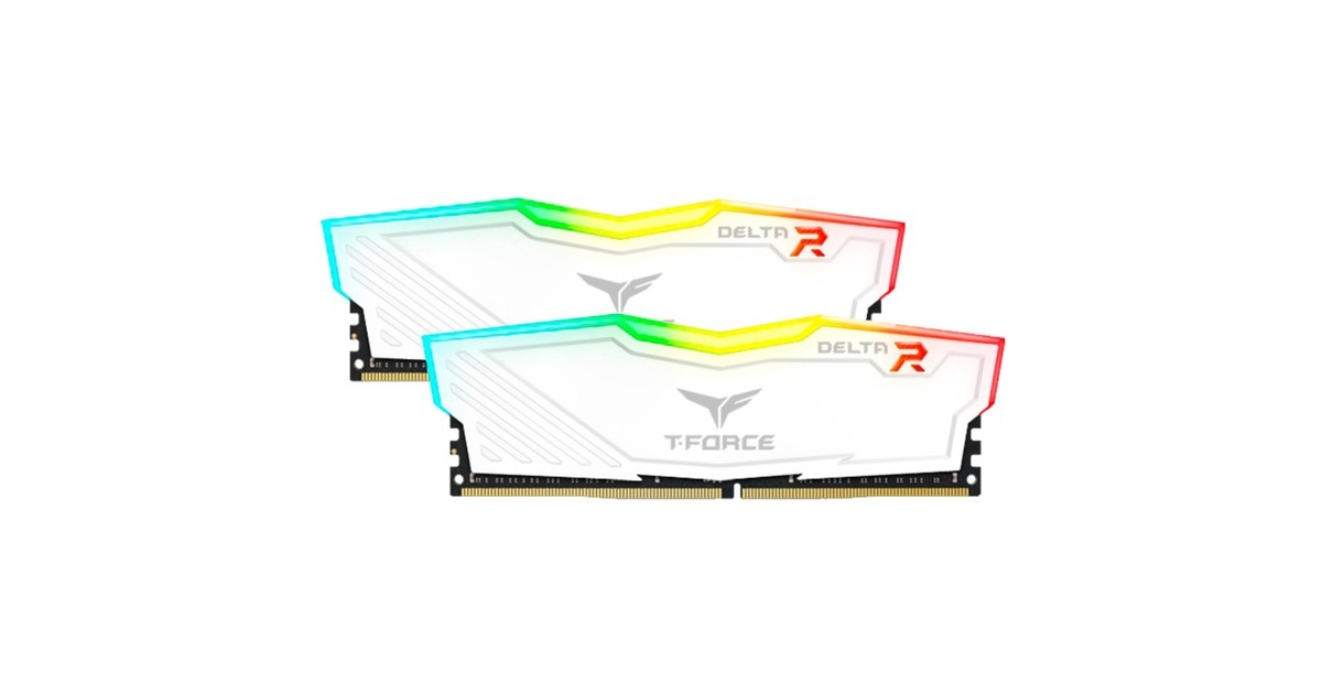 Team Group DIMM 16 GB DDR4-3600 (2x 8 GB) Dual-Kit, Arbeitsspeicher(weiß, TF4D416G3600HC18JDC01, Delta RGB, INTEL XMP)