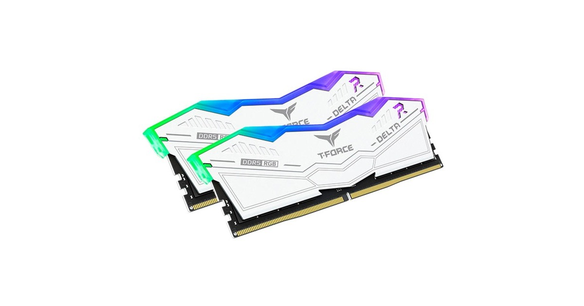 Team Group DIMM 32 GB DDR5-6400 (2x 16 GB) Dual-Kit, Arbeitsspeicher(weiß, FF4D532G6400HC40BDC01, Delta RGB, INTEL XMP)