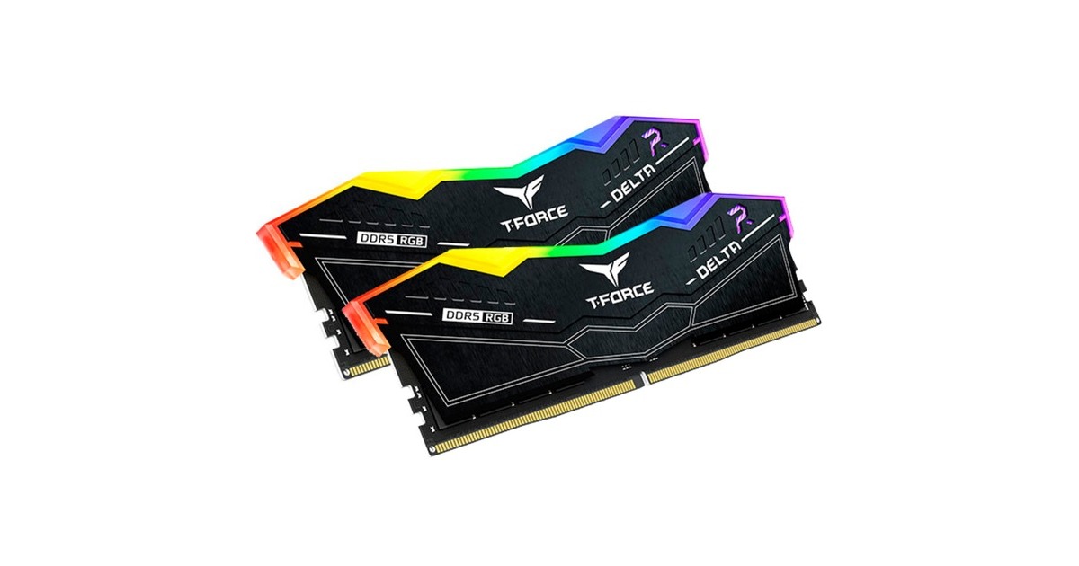 Team Group DIMM 32 GB DDR5-6600 (2x 16 GB) Dual-Kit, Arbeitsspeicher(schwarz, FF3D532G6600HC34DC01, Delta RGB, INTEL XMP)