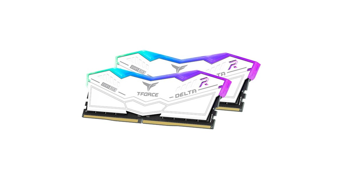 Team Group DIMM 32 GB DDR5-7200 (2x 16 GB) Dual-Kit, Arbeitsspeicher(weiß, FF4D532G7200HC34ADC01, Delta RGB, INTEL XMP)