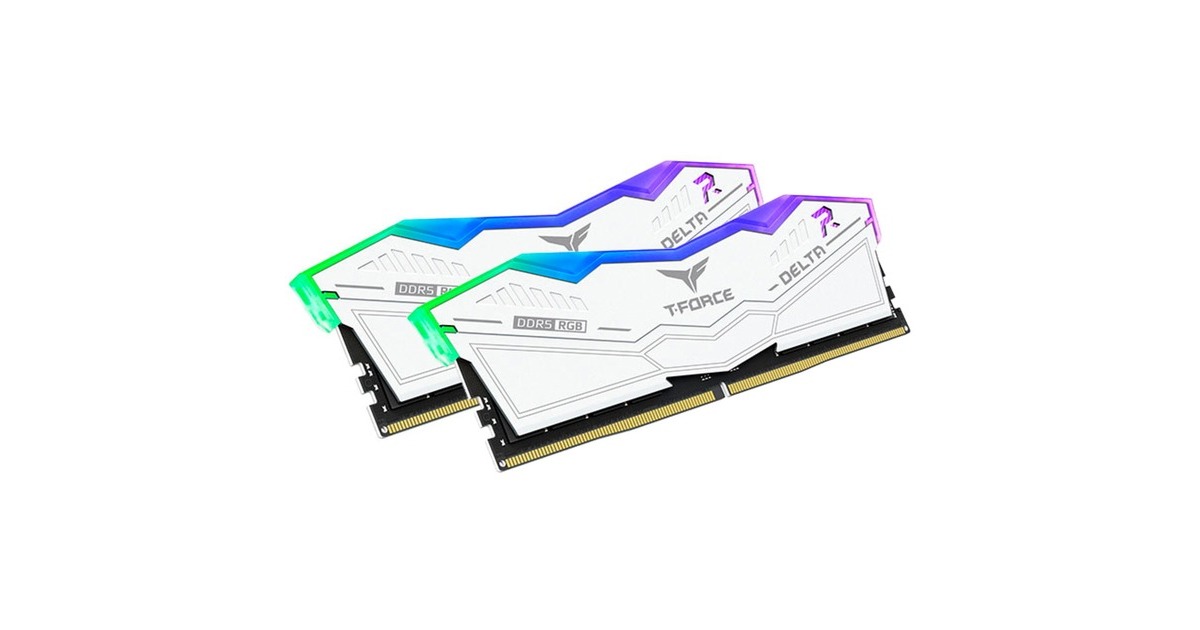 Team Group DIMM 32 GB DDR5-7600 (2x 16 GB) Dual-Kit, Arbeitsspeicher(weiß, FF4D532G7600HC36DDC01, Delta RGB, INTEL XMP)