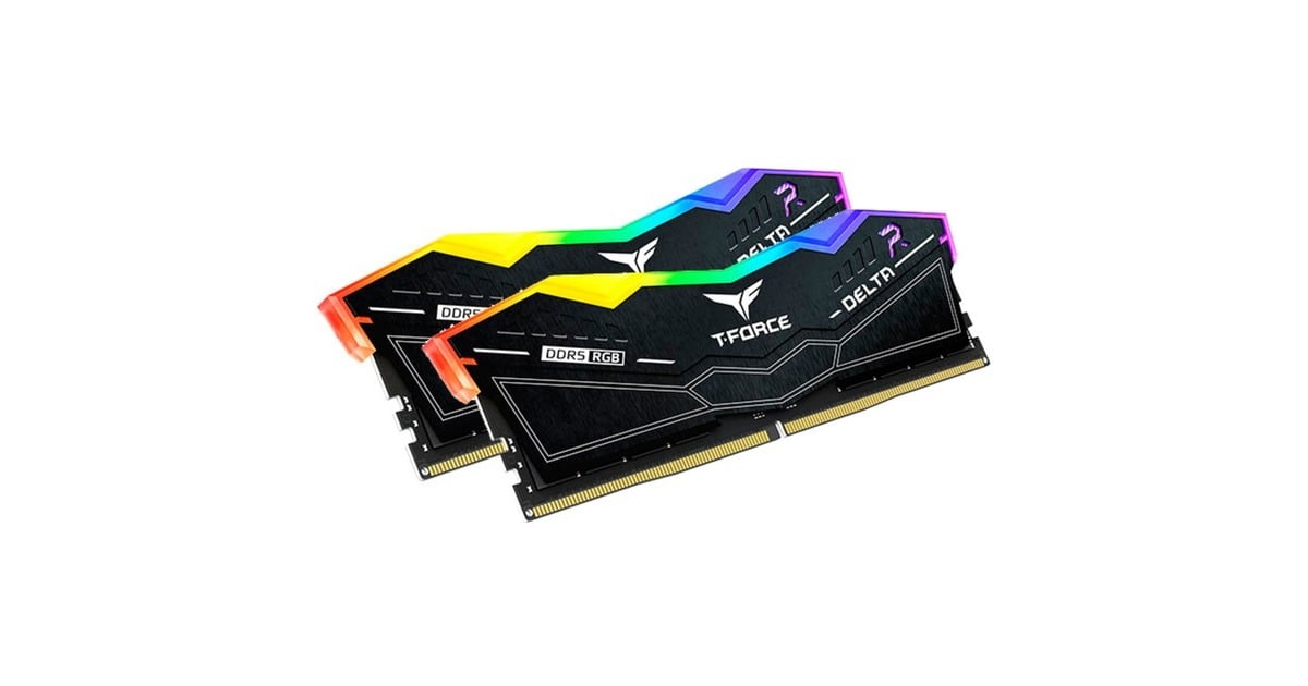 Team Group DIMM 32 GB DDR5-7600 (2x 16 GB) Dual-Kit, Arbeitsspeicher(schwarz, FF3D532G7600HC36DDC01, Delta RGB, INTEL XMP)