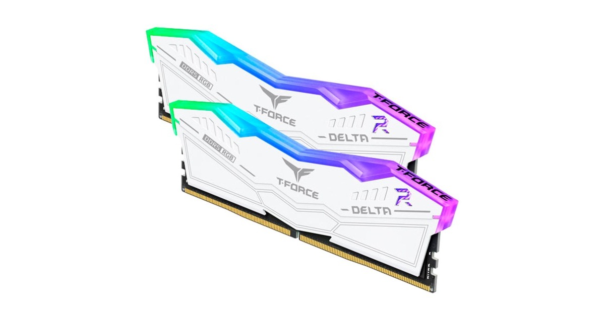 Team Group DIMM 32 GB DDR5-7800 (2x 16 GB) Dual-Kit, Arbeitsspeicher(weiß, FF4D532G7800HC38DDC01, Delta RGB, INTEL XMP)
