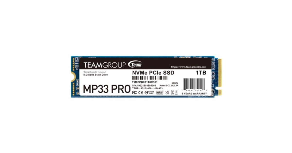 Team Group MP33 PRO 1 TB, SSD(PCIe 3.0 x4, NVMe 1.3, M.2 2280)