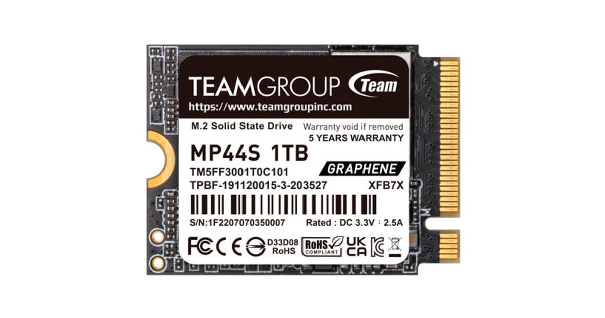 Team Group MP44S 1 TB, SSD(PCIe 4.0 x4, NVMe, M.2 2230)