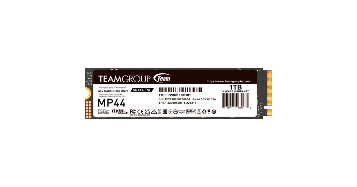 Team Group MP44 1 TB, SSD(PCIe 4.0 x4, NVMe, M.2 2280)
