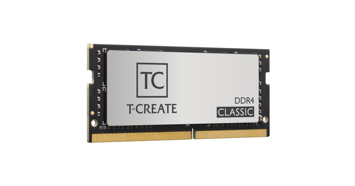 Team Group SO-DIMM 32 GB DDR4-3200 (2x 16 GB) Dual-Kit, Arbeitsspeicher(silber, TTCCD432G3200HC22DC-S01, T-CREATE CLASSIC )