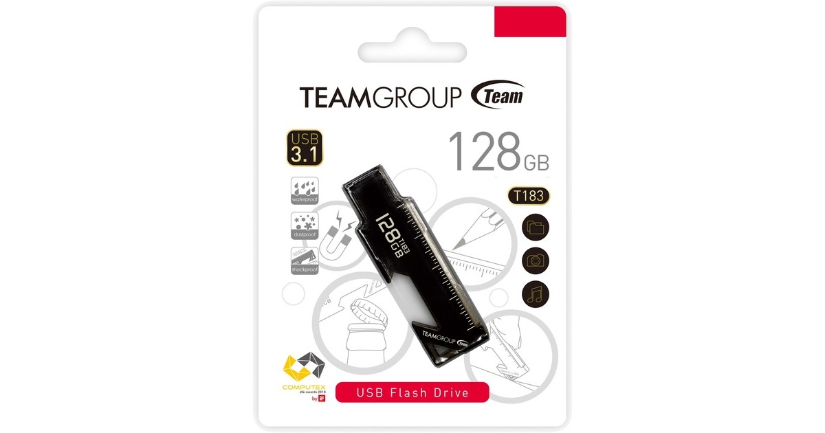 Team Group T183 128 GB, USB-Stick(schwarz, USB-A 3.2 Gen 1)