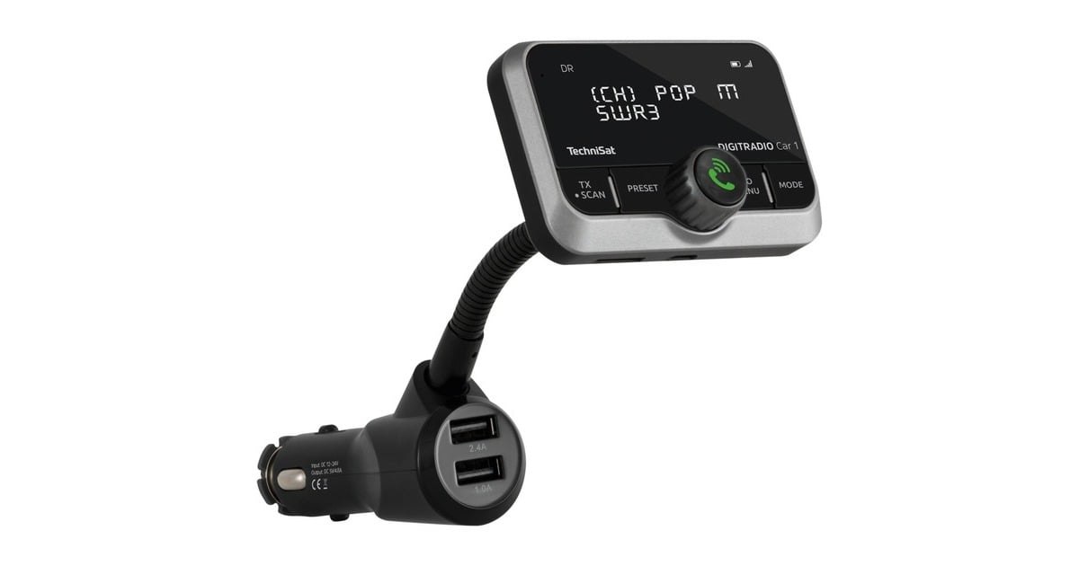 TechniSat DIGITRADIO CAR 1(schwarz, DAB+, USB-A, Klinke, Outlet)