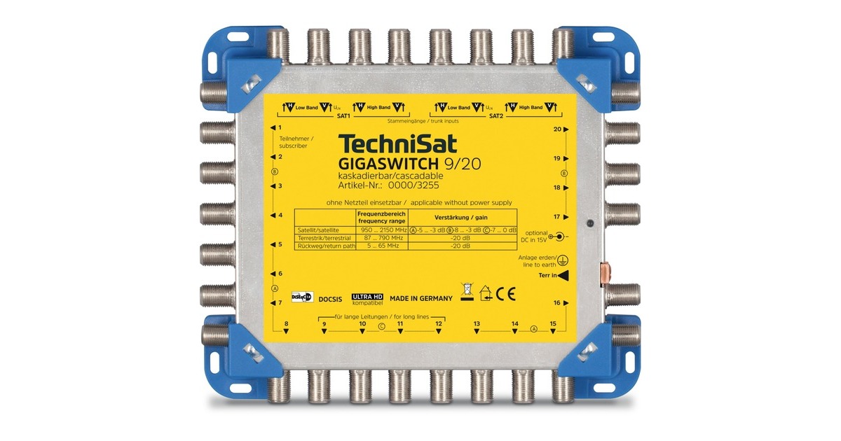TechniSat GIGASWITCH 9/20, Multischalter(blau/gelb)