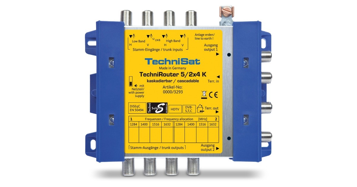 TechniSat TECHNIROUTER 5/2X4 G-R, Multischalter(gelb/blau, kaskadierbar)